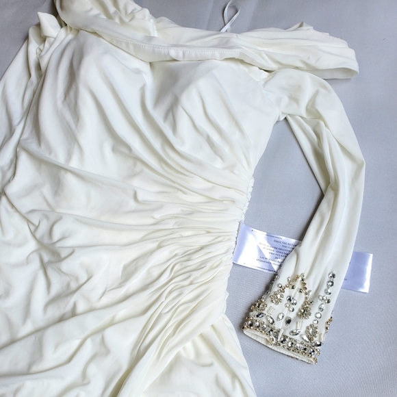 🔥FINAL PRICE DROP🔥 NWT$400 Mac Duggal One Shoulder Side Slit Gown Dress Sz 8 - Picture 12 of 15